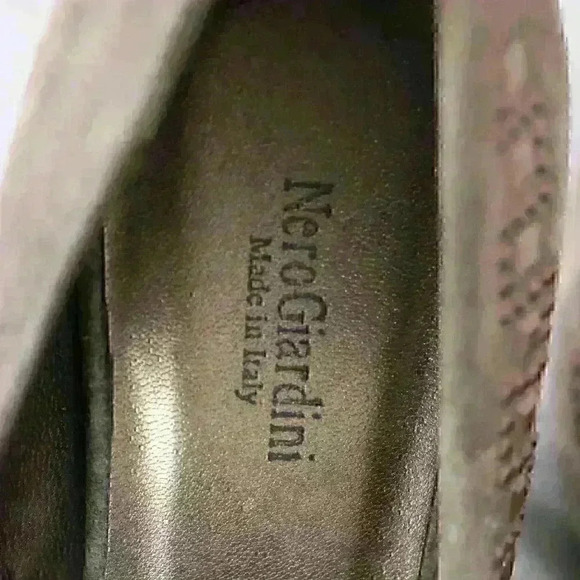Nero Giardini Suede Pump Womens 36 EU 5 US 3.5" Stacked Heel Italy Y2K - Picture 2 of 13